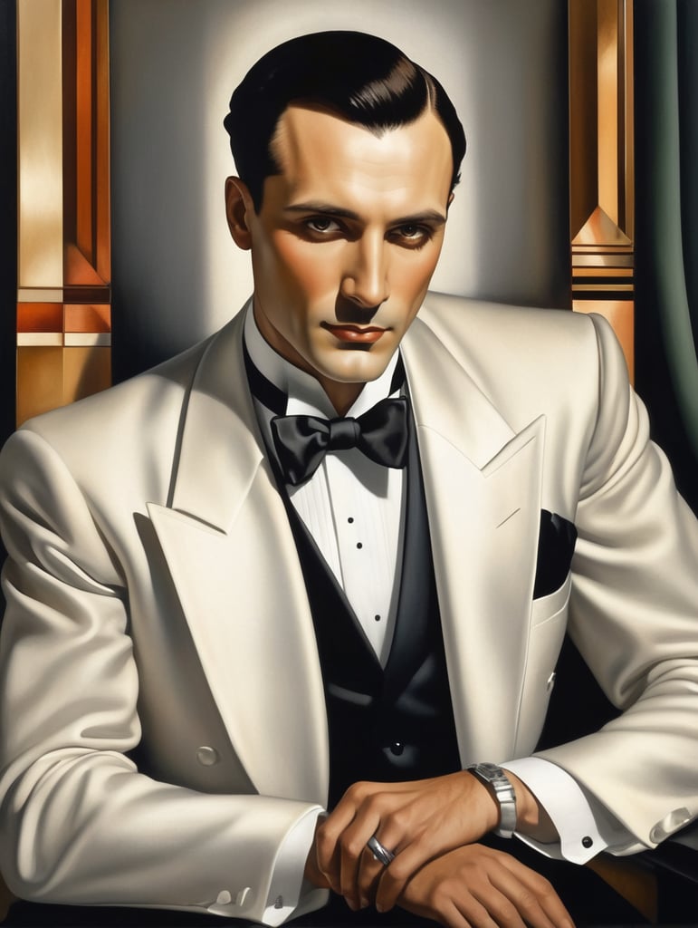 Premium Free Ai Images Painting Of Man Wearing Tuxedo In The Art Deco