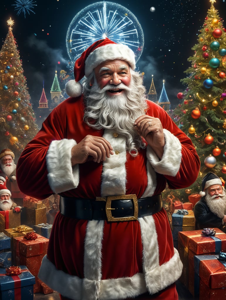 Happy New Year 2024, Holiday mood, Santa on the cover of Vogue