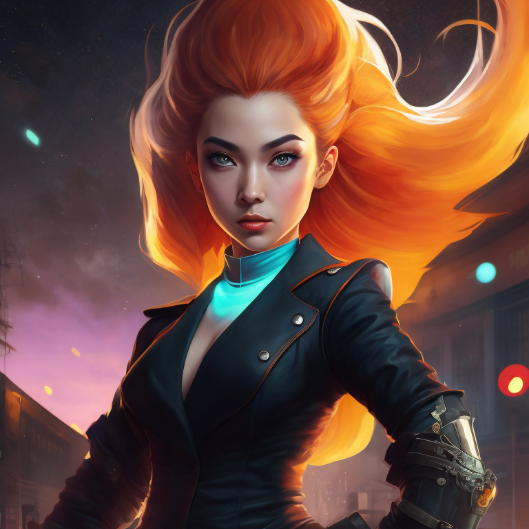 a girl in black and pink with some japanese writing on it, in the style of retro-futuristic propaganda, purple and cyan, anime aesthetic, steelpunk, comic art, qing dynasty, experimental form