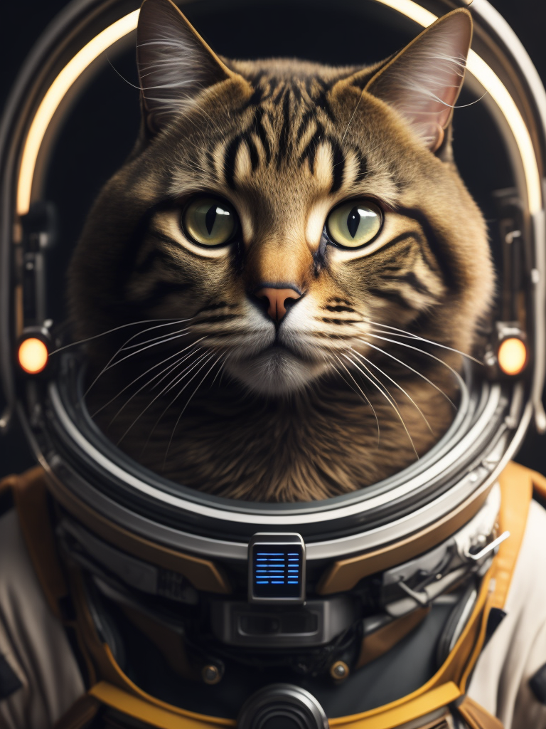 a tabby cat an astronaut