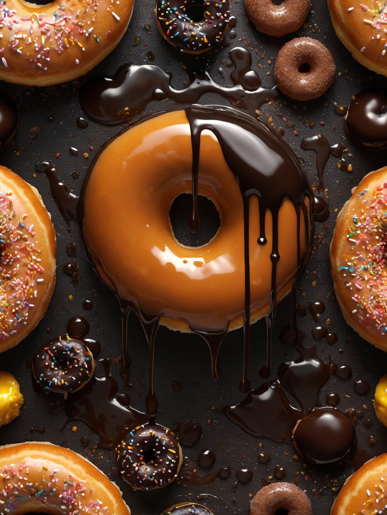 juicy donut, dripping, black honey