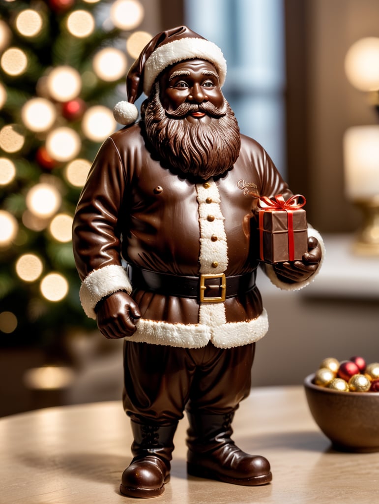 A chocolate Santa figure, made from milk chocolate