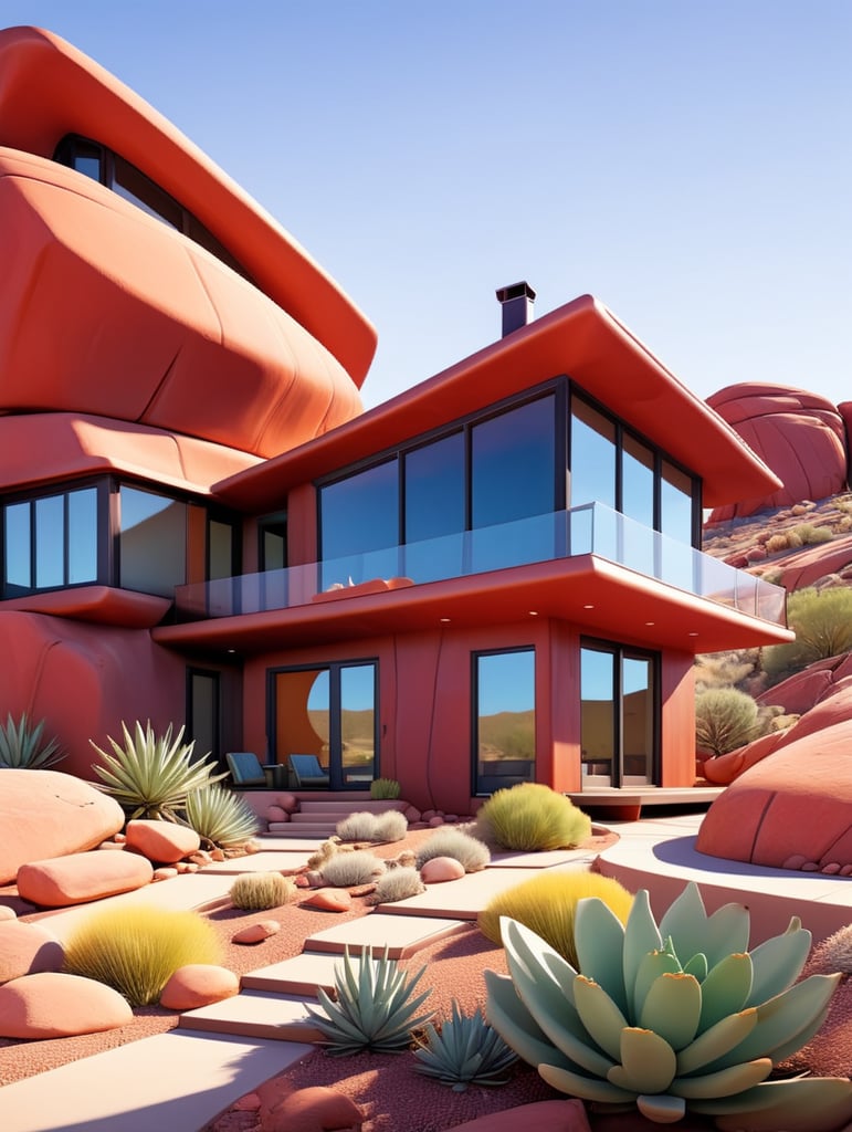 modern organic contemporary red rock desert house