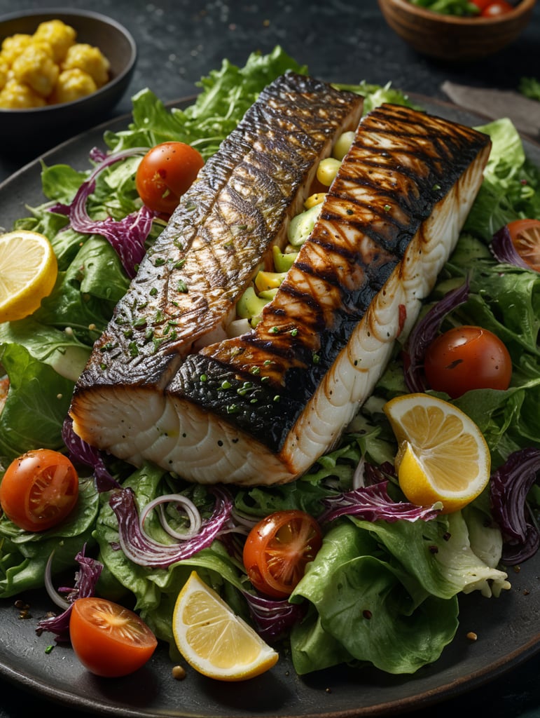 Premium Free ai Images | cod salad
