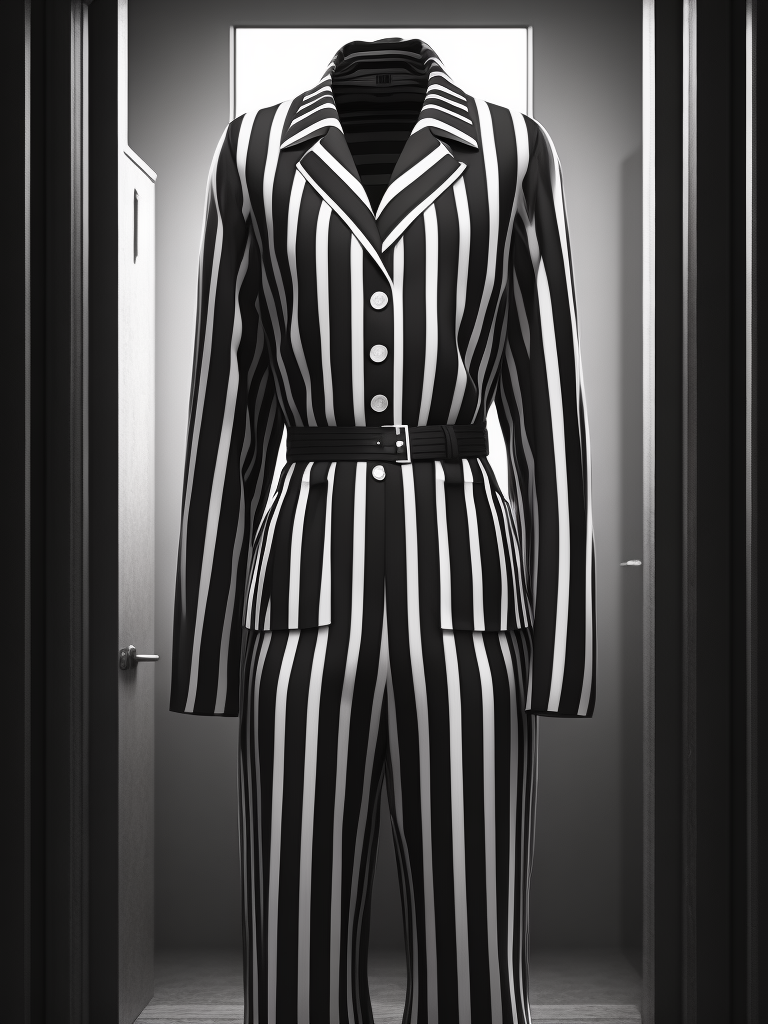 black and white stripes prison jumpsuit uniform