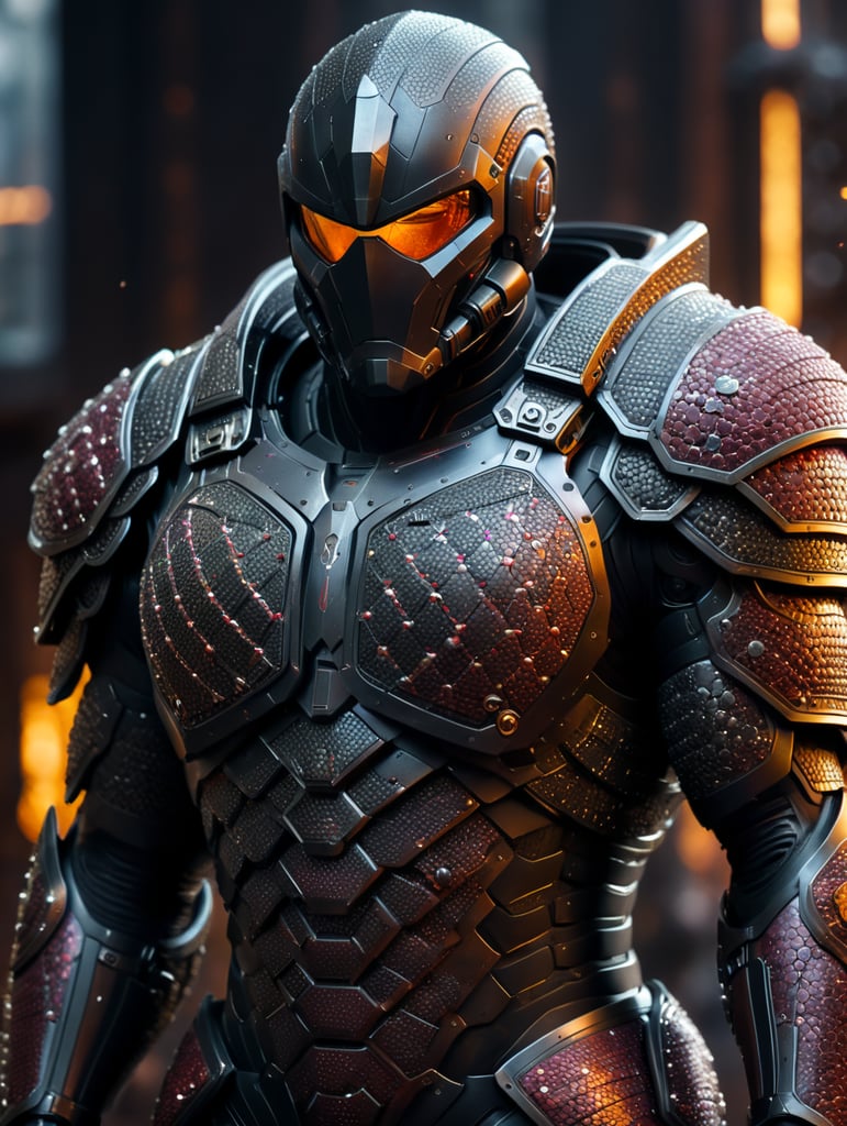 create a human body armor with micro hexagon cells