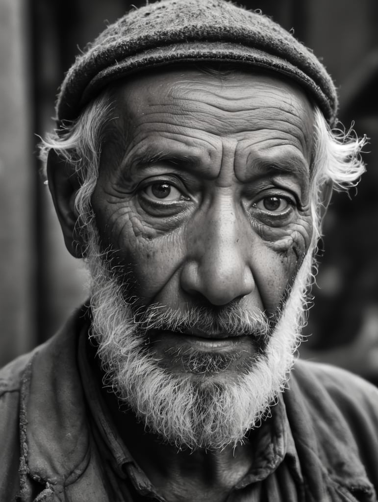 (Old homeless man portrait:1.2), messy beard, crazy, painful , RAW dramatic cinema, studio, 16mm, ((ilford delta 3200)), ((remarcable b )), (ultra realistic), textured skin, remarcable detailed pupils, ((realistic dull skin noise)), ((visible skin detail)), ((skin fuzz)), ((dry skin)), shoot with cinematic camera, fuji x-t4, hight contrast, Rembrandt light, (dim light:1.5), challenging the viewer