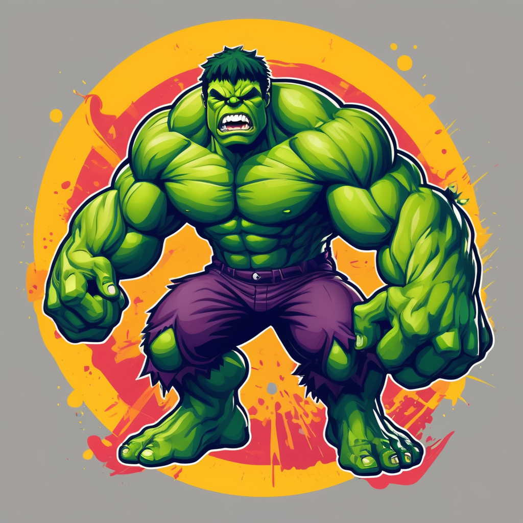 Vector Hulk smash mascot logo, e-gaming, bright colors, Gaming Logo, vector image