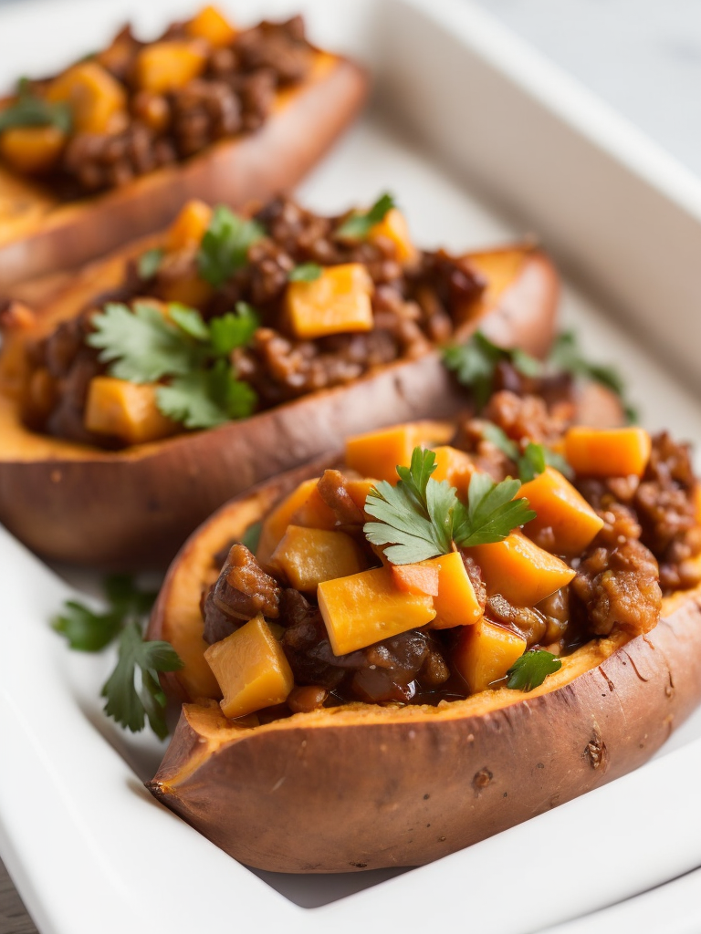 stewed meat Cuban Picadillo Stuffed Sweet Potatoes