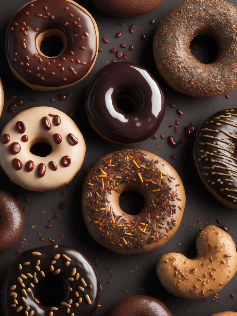 create doodle art of donuts in sketch