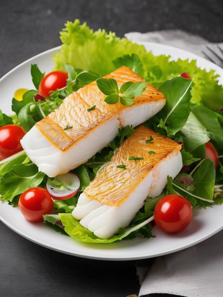 Premium Free ai Images | cod salad