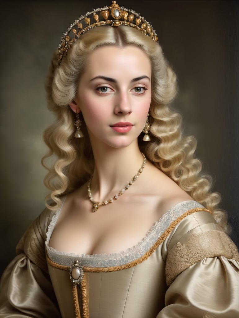 beautiful blonde spanish princess 1700's portrait 30 year old