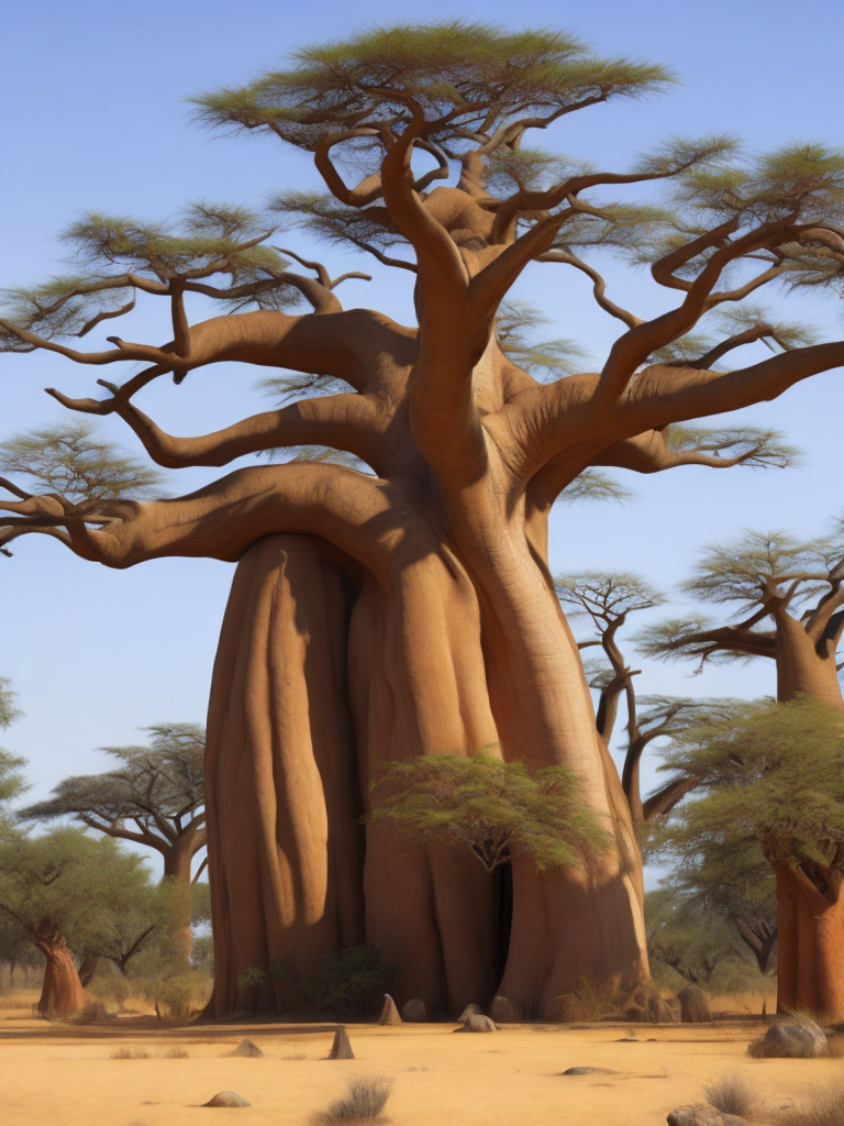 Baobab tree, savanna, Depth of field, Incredibly high detailed