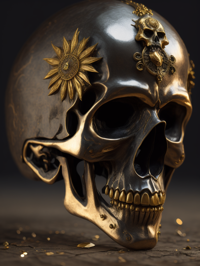 Embrace the beauty of the macabre with skulls made from precious materials! Create striking images of intricate skull sculptures crafted from gold, silver, and other valuable materials.