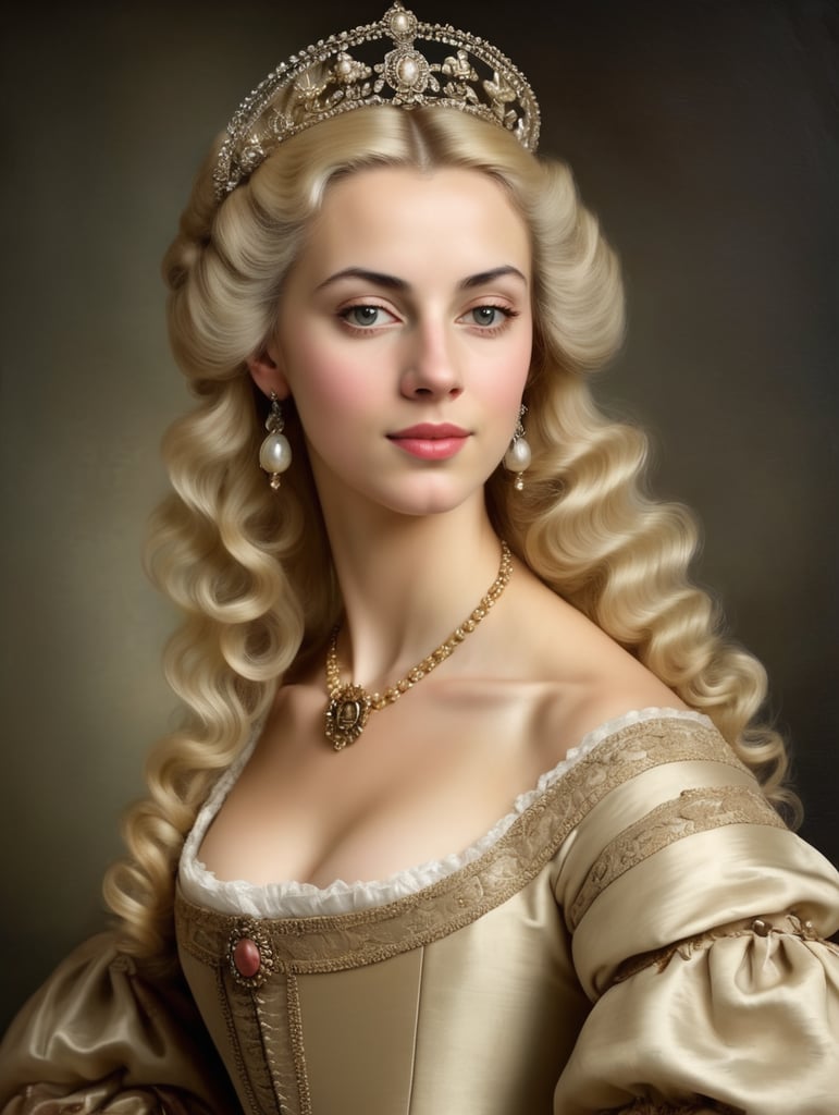 beautiful blonde spanish princess 1700's portrait 30 year old