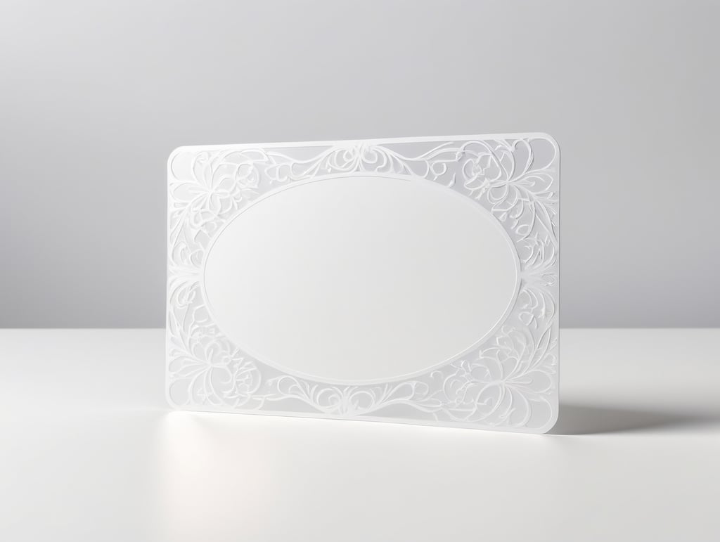 white gift card, mockup, clear, isolated, white background