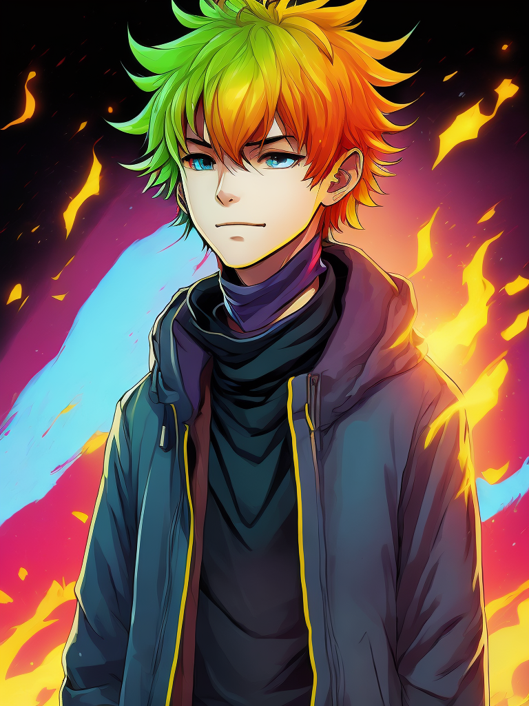 young teenage boy, hanahaki disease, manga anime art style, bright colours