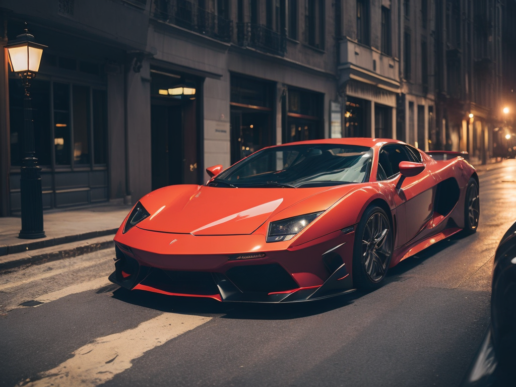 sport car on a city street