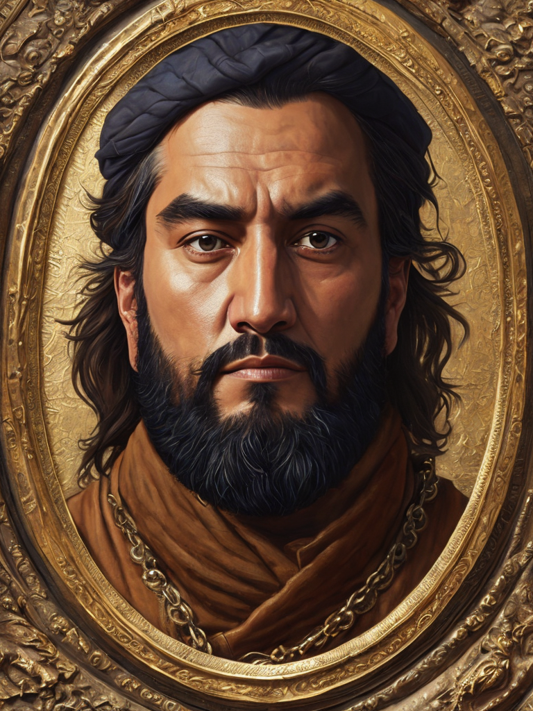 marco polo portrait, oil canvas