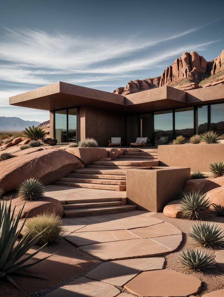 modern organic contemporary red rock desert house