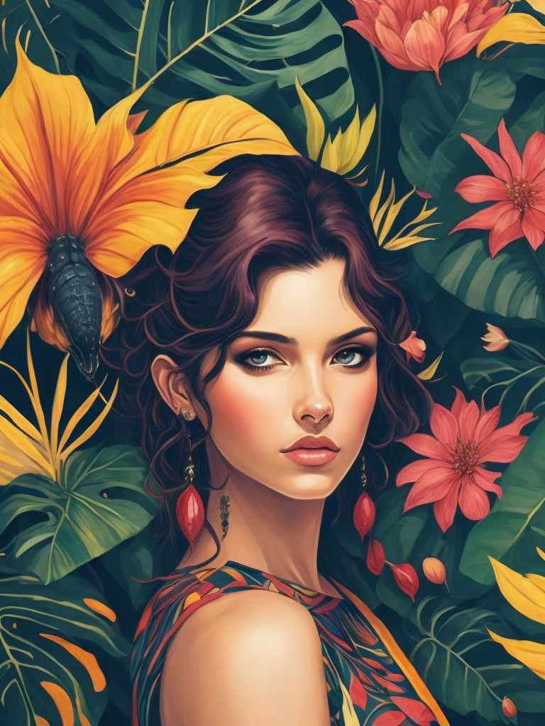 Tropicalpunk by Anna Dittmann, wallpaper, realism, Lisa congdon, Alexander Archipenko