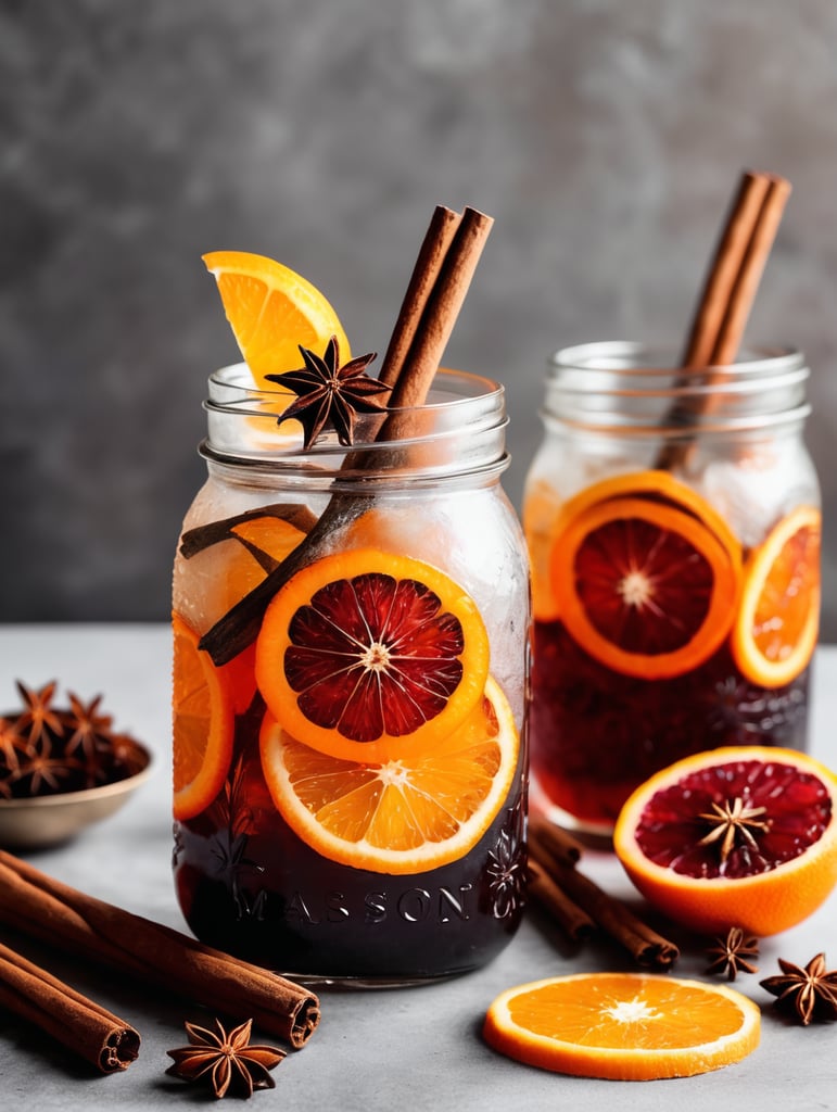 could you create a cocktail gin an tonic with dried orange slice, dried blood orange, star anise and cinnamon stick in a mason jar.