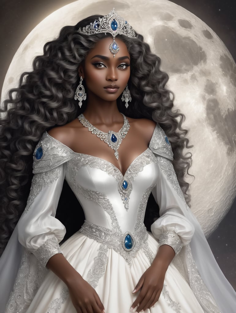 Une princesse qui s’appelle Celena. Elle est la Lune. Elle a la peau très foncé et ses cheveux sont blancs, longs et bouclés. Ses yeux et ses sourcils sont également blancs. Elle porte une somptueuse robe recouverte d’argent et de pierres précieuses