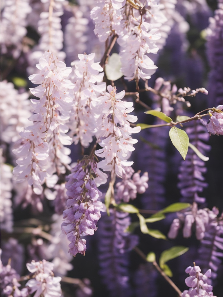Wisteria and cherry blossom