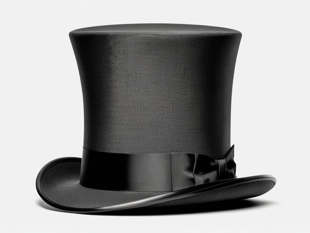 Cylinder black top hat isolated on transparent or white background