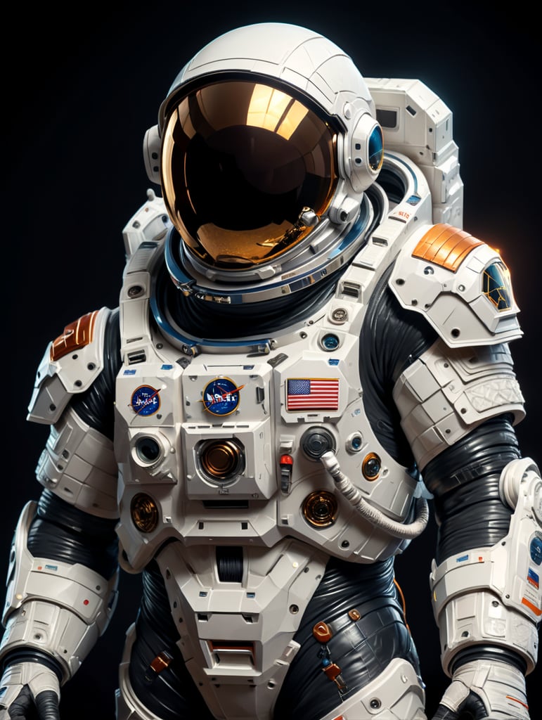 Космонавт в скафандре в низкополигональном стиле (с гранями) как для мобильной игры