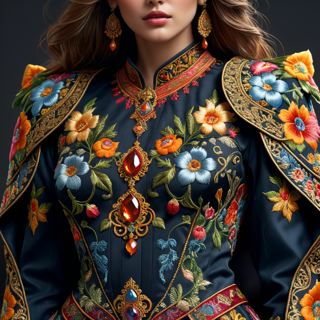 одежда с фигурной вышивкой