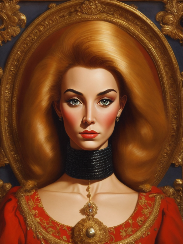 Barbie is a fashion doll, Painting, Oil, Portrait, Cover Art, Surrealism, Germany, France, style of Mati Klarwein