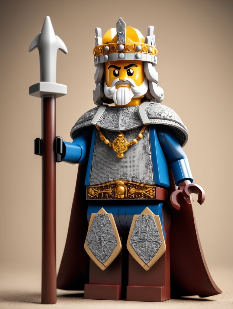 medieval king as a lego character