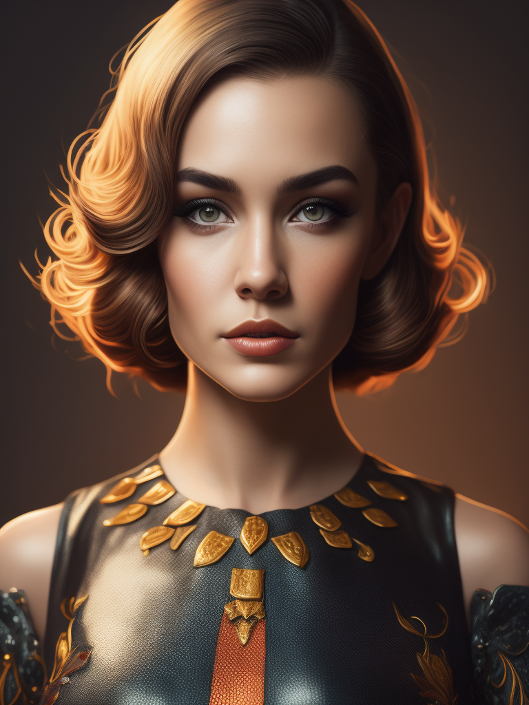 Portrait of a girl dressed in a bright dress, Bright colors, pin up style, 70s