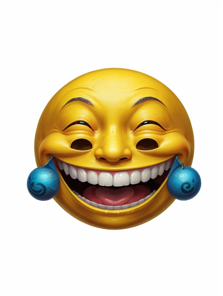 Extreme happiness, Chinese laughter emoji as a human