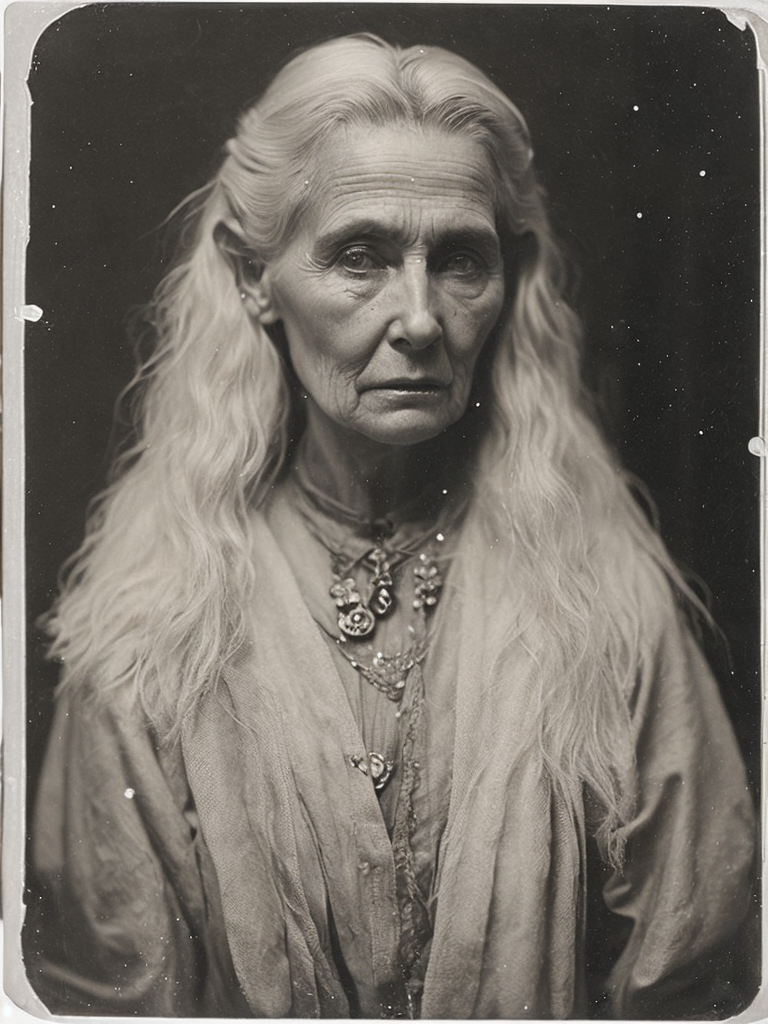 a wet plate photograph of a old witch
