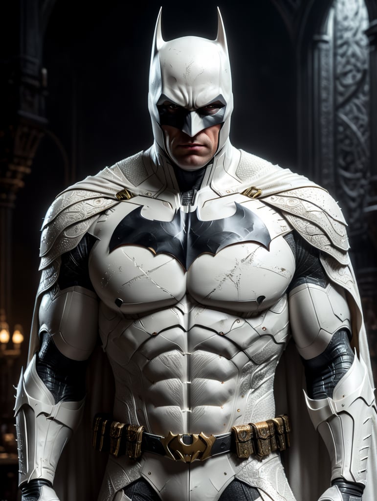 Batman com uma roupa totalmente branca