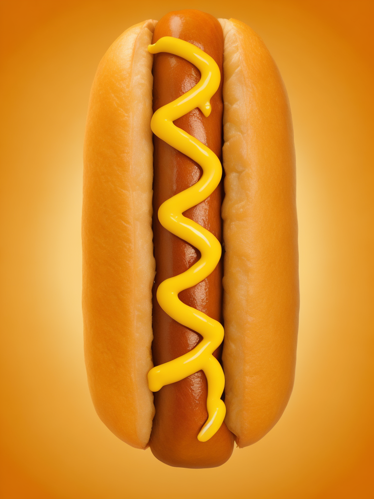 hot dog, warm colors, orange background