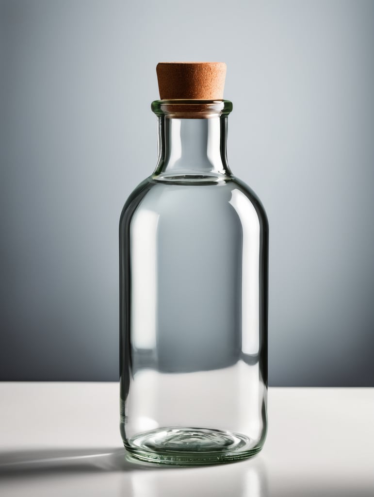 Photo of a Glass Bottle, Empty, Clean, Clear