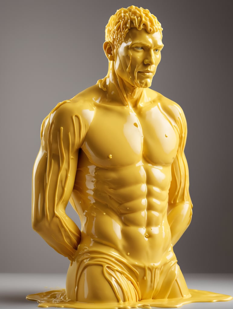 a person made of butter, melted, everything butter color