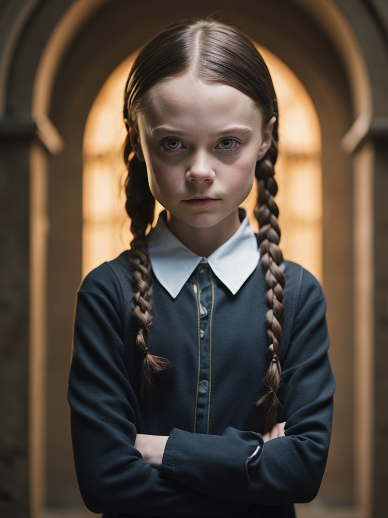 greta thunberg looks like Wednesday Addams