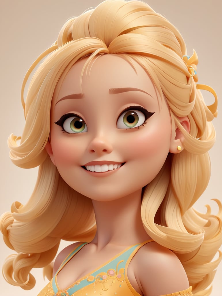 Pixar blonde girl jazz dancer full body pose