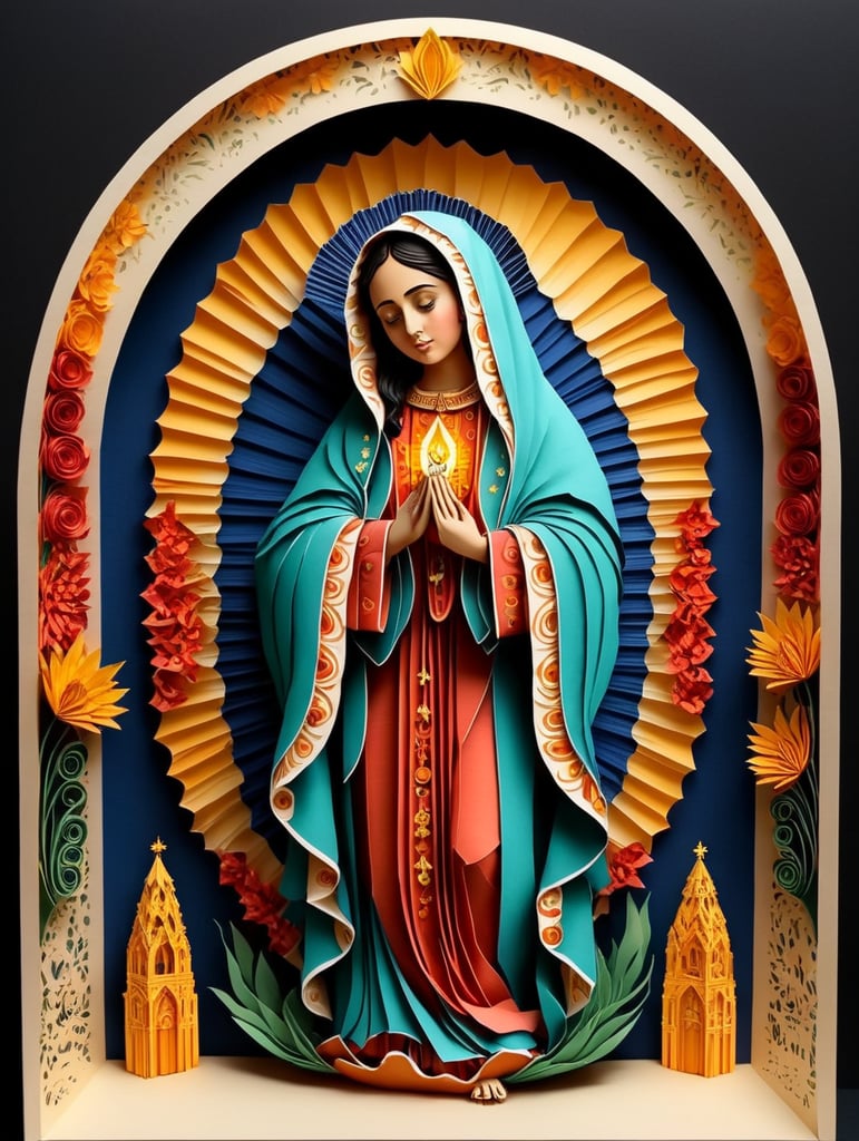 Our Lady of Guadalupe like an AE Waite tarot card