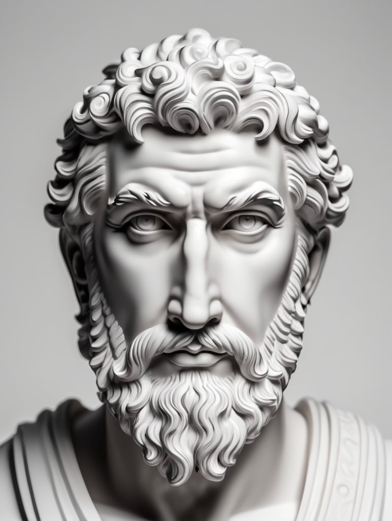 Premium Free ai Images | roman god white background simple lin