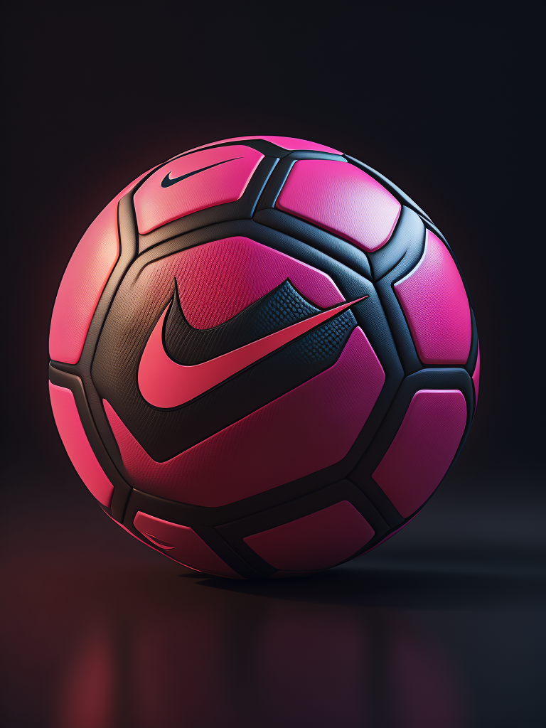 nike pink soccer ball, black background
