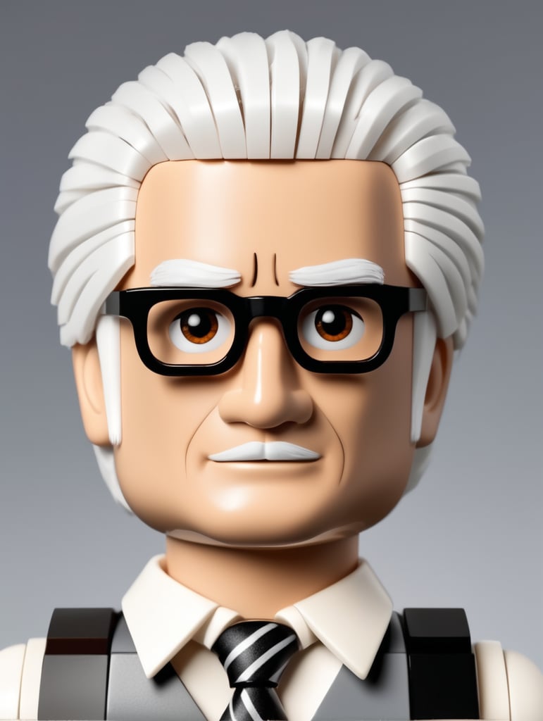 create a lego character with white hair