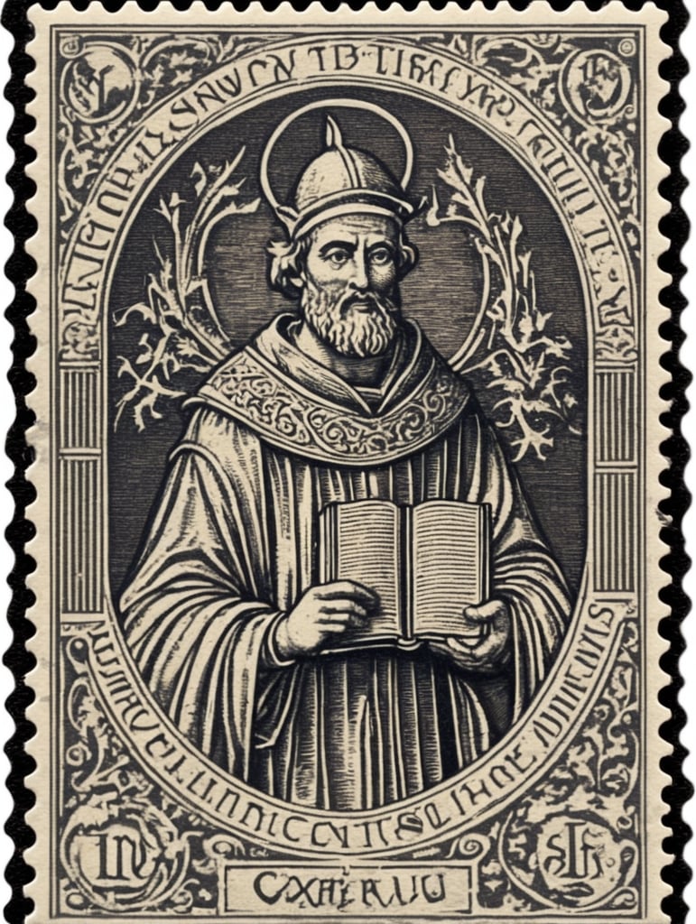 Medieval style stamp ex libris œcumenius