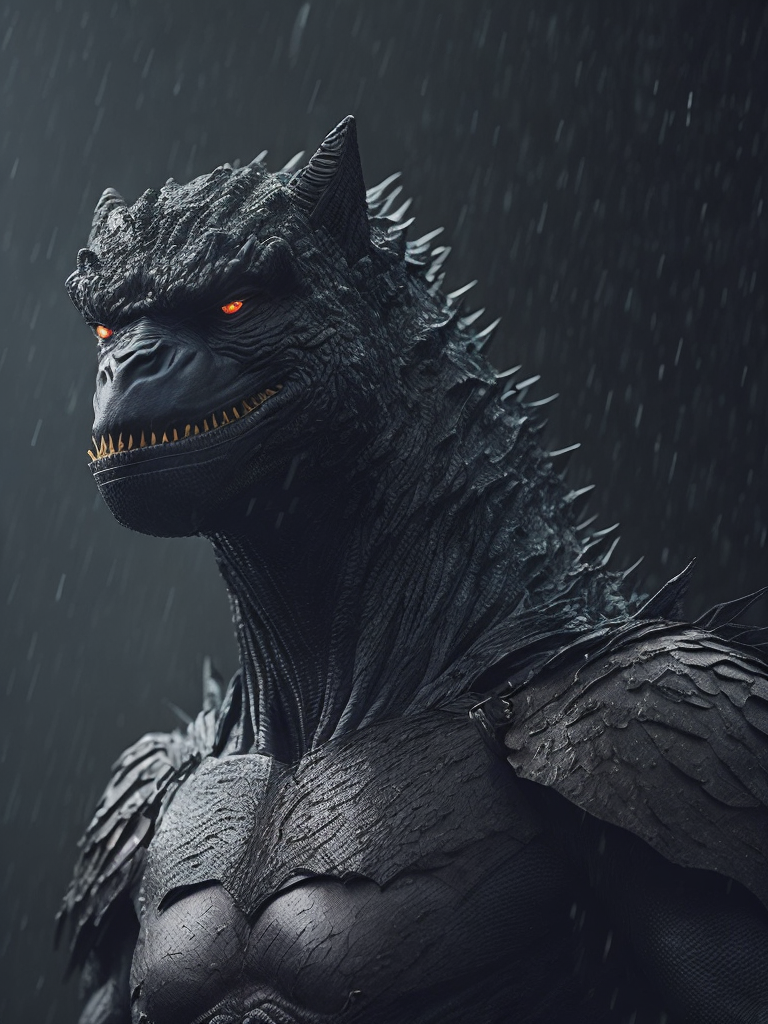 Godzilla mixed with batman