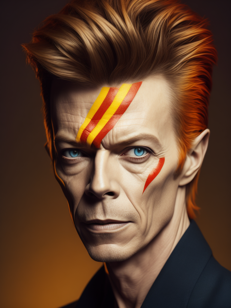 Premium Free ai Images | portrait of david bowie bright and saturated ...