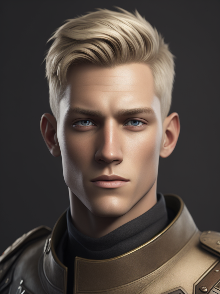 white male young blond face front view military